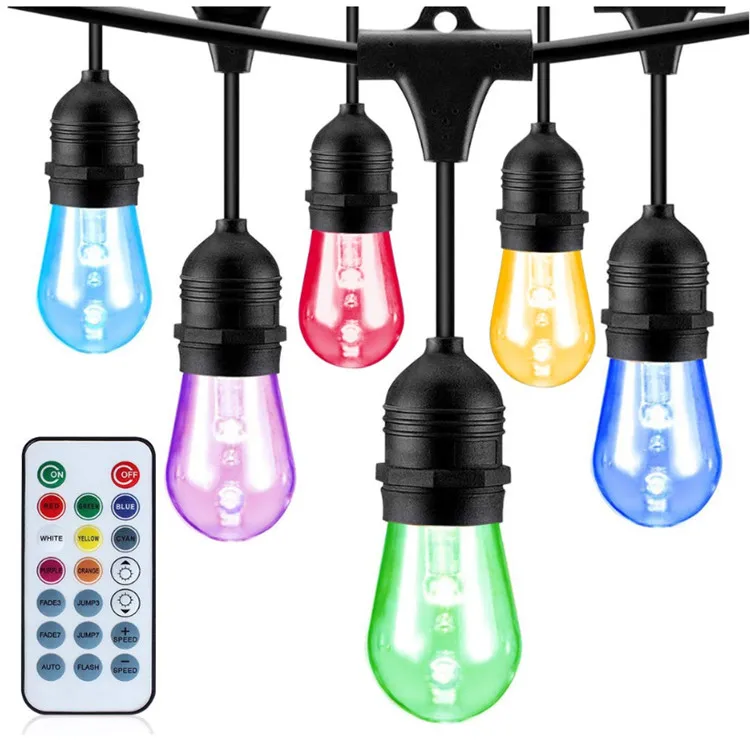 2020 New Products Color Changing LED RGB Cafe String lights with Remote Controller