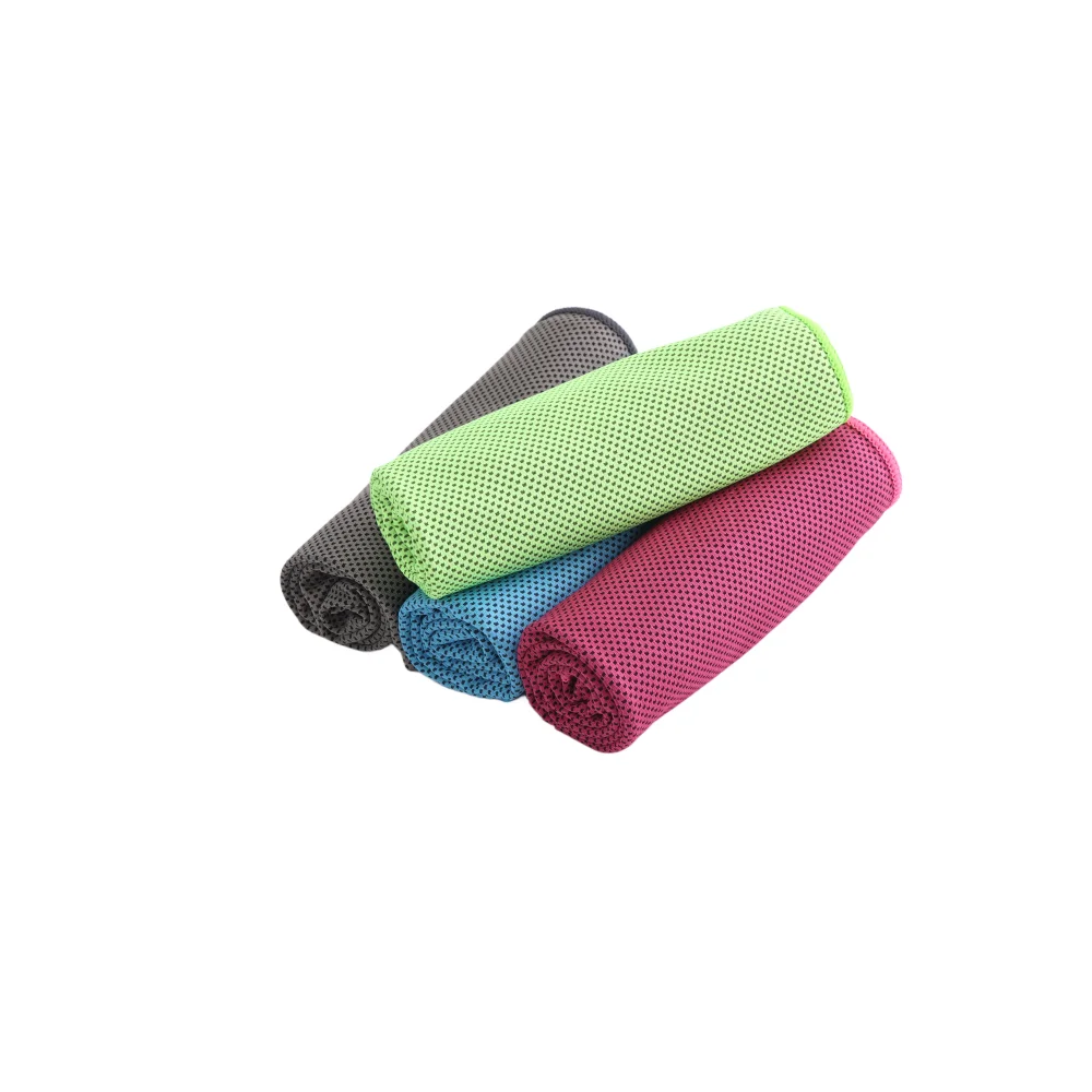 Custom Logo Printed Gym Cooling Ice Cold Towel Solid Color Polyester Knitted Technique with Sweat Absorption Feature