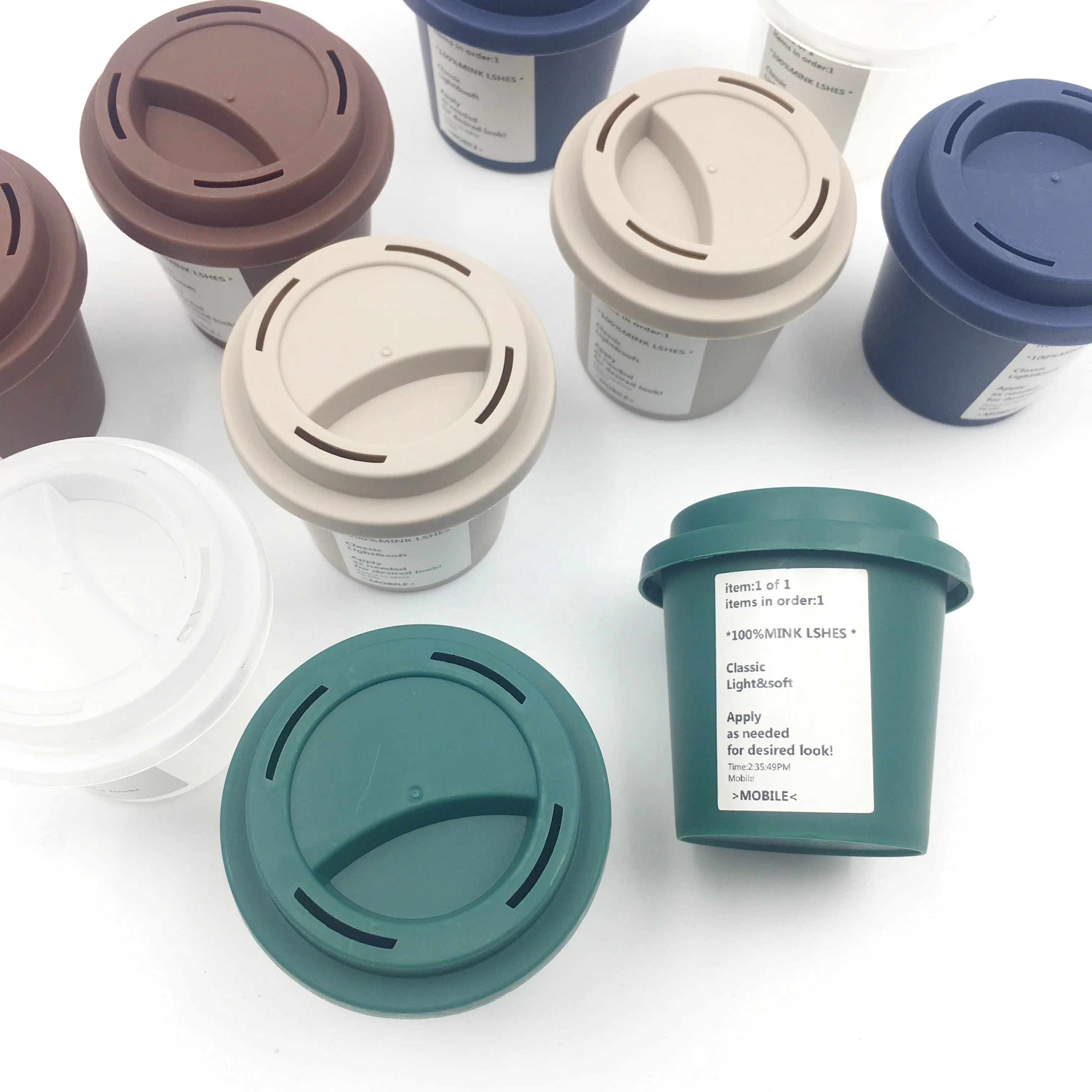 

Coffee cup hot sales cute new design multiple color eyelash packaging box with your logo, Customized color