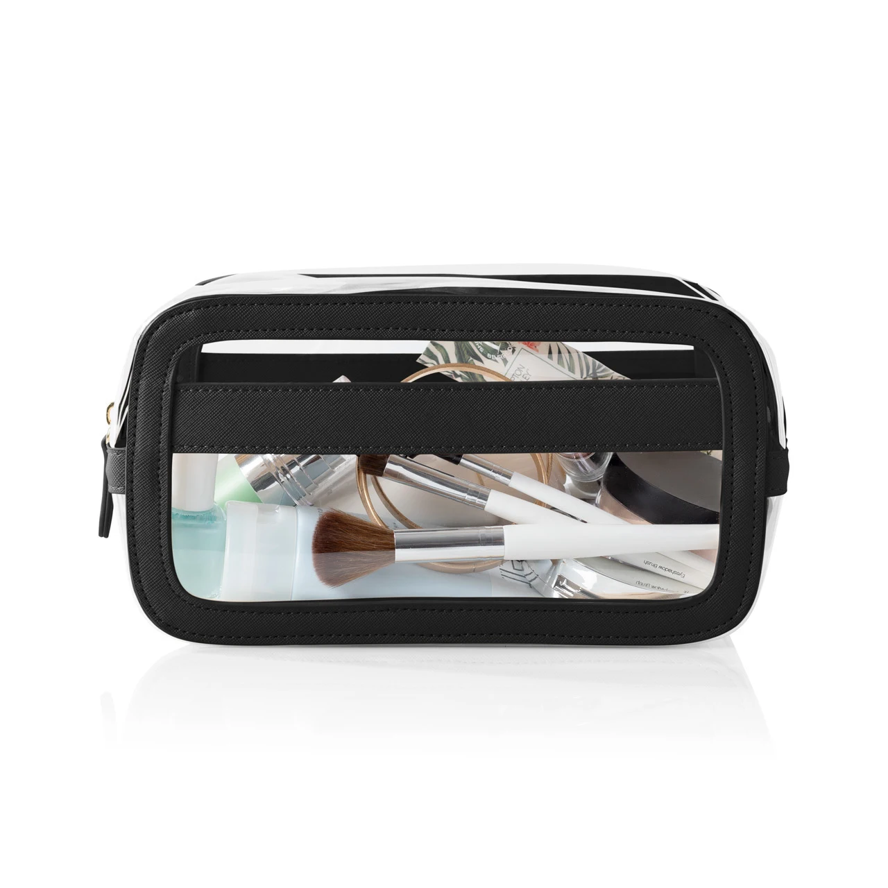

Custom Leather Clear PVC Travel Cosmetic Case