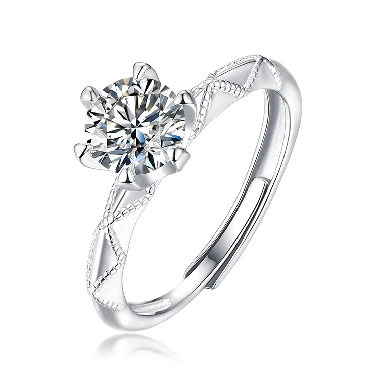 

Thriving Gems White Diamond wedding engagement jewelry 925 sterling silver ring
