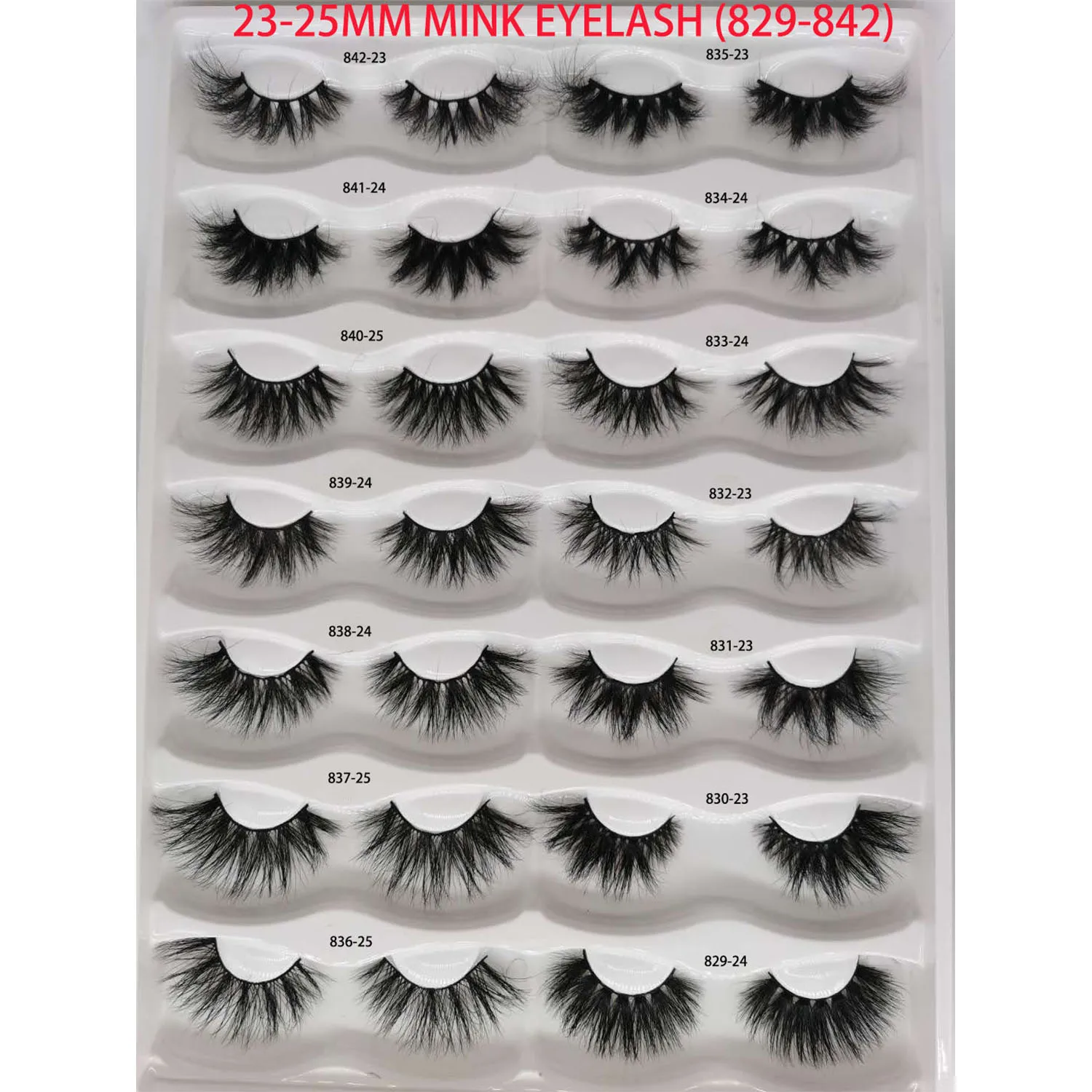 

829L-842L wholesale 25mm fluffy 3d mink eyelash lashes5d wholesale vendor bulk mink eyelashes