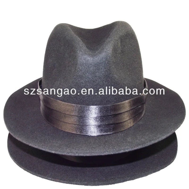 

Wholesale fashion black old fashion hats fedora formal wool