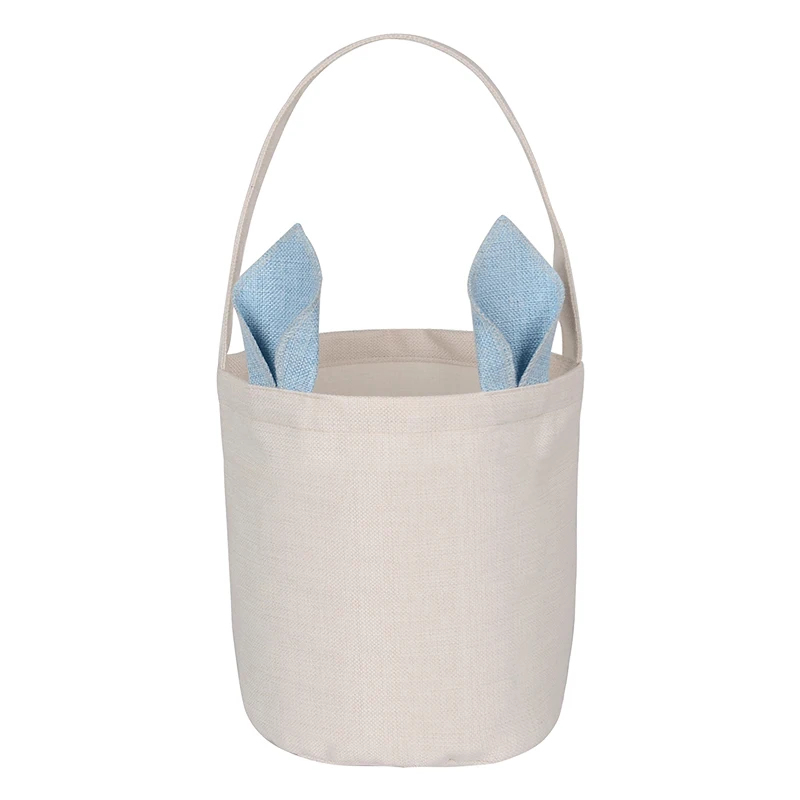 

2024 Craft Blanks Easter Sublimation Kids Tote Bag Basket Egg Hunt With Blue Bunny Ears