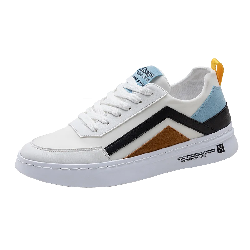 

Women Casual Sneaker Low Top Skate Board Shoes, White+brown/black/white+orange
