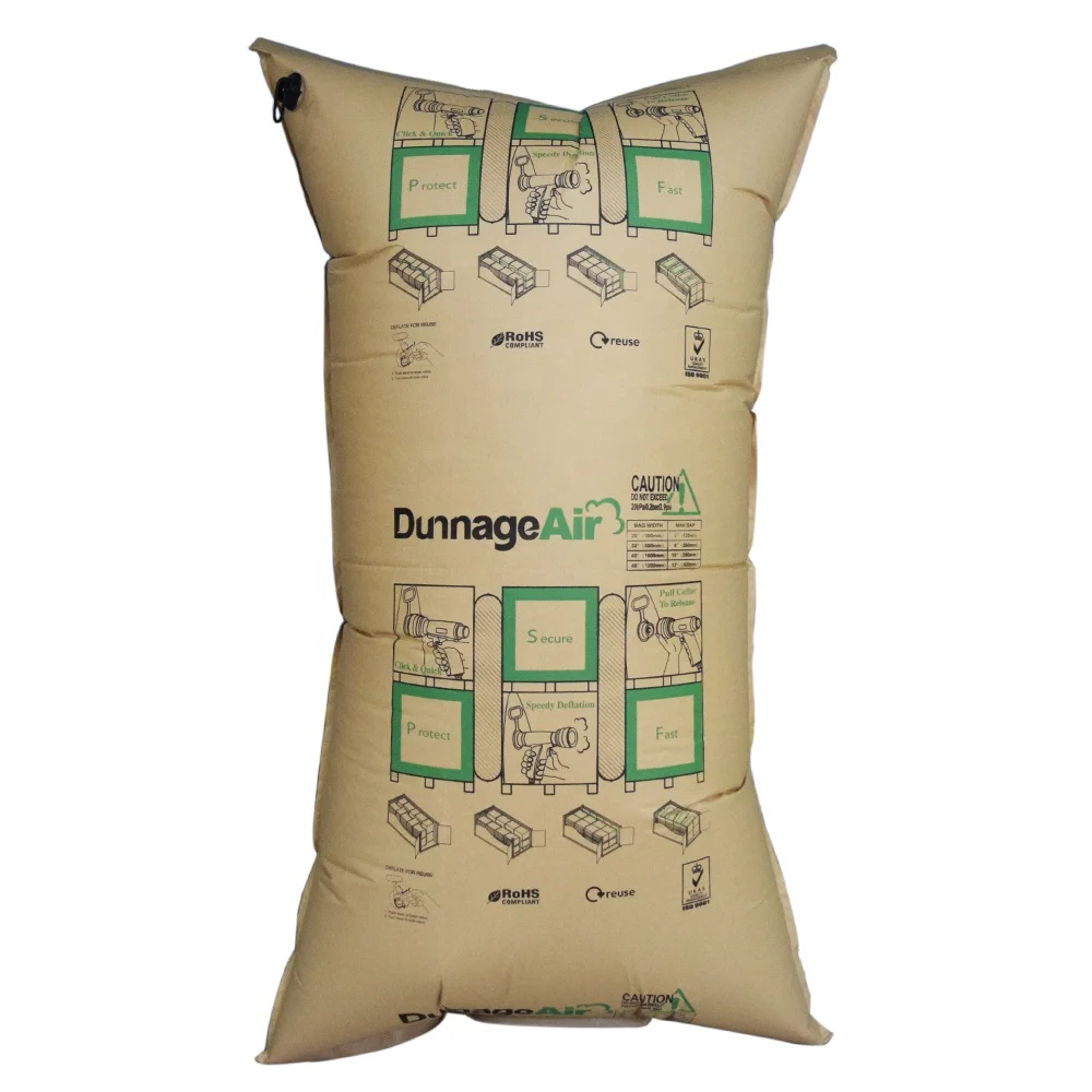 Multifarious 1000*1800mm Kraft Paper Dunnage Air Bag Inflatable  Dunnage Air Bag for Void Filling Packaging