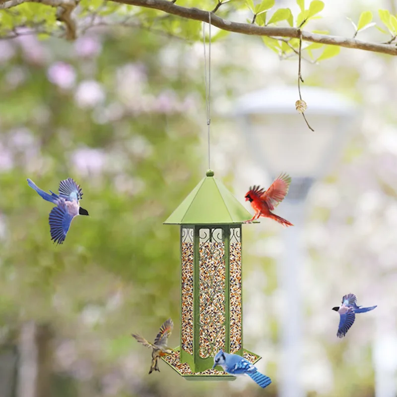 

Bird Feeders Hanging Type Outdoor Pet Bird Seeds Food Feeder Tree Garden Snacks Bucket Holder Bird Feeder Feed Station