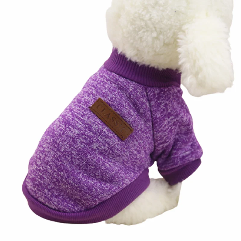 

Multi-color Optional Woolen Dog Sweater Small Pet Winter Sweatshirt Cute Dog Clothes, Red/pink/blue/grey/green/khaki/purple/dark pink