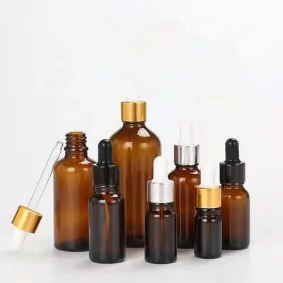 

glass 100ml 50ml 30ml 20ml 15ml 10ml 5ml amber essential oil bottle with dropper cap