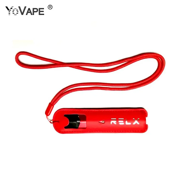
E cigs accessories Vape pen battery protective pu leather carrying case lanyard for relx pod system kit 