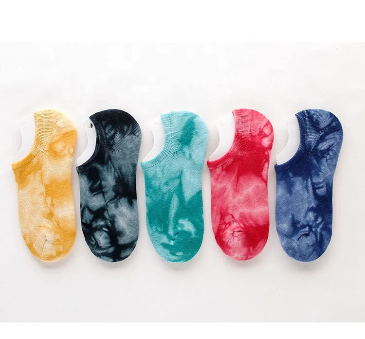 

2021 New Fashion Women Tie Dye Low Cut Ankle Socks, Multi colors