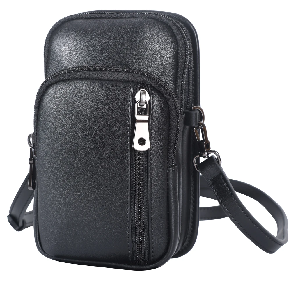 New Arrival Full Grain Leather Messenger Bag for Men Real Cowhide Black Nature Genuine Leather Sling Shoulder Crossbody Bag