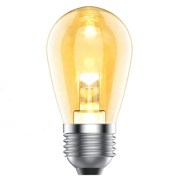 Energy Efficient S14 LED Bulb 1 Watt Transparent Acrylic Shell Perfect for String Lights E26 Starded Base