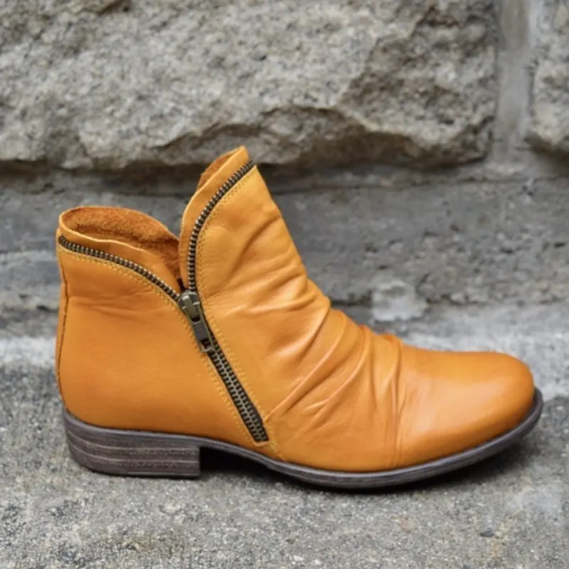 

Leather Ankle Autumn Winter Zipper Vintage Women Punk Boots women's white boots women's boots size 13, Customized color