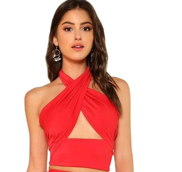

Quality Manufacturer Supply Wholesale Price Summer Trendy Tops Sexy Women Cut Out Crop Top