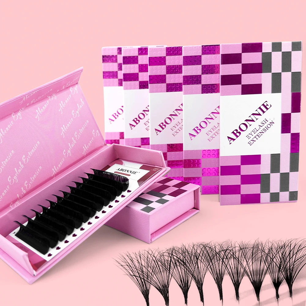 

wholesale lash extension vendor matte jet black cashmere fluffy lash extension mix length customized volume trays