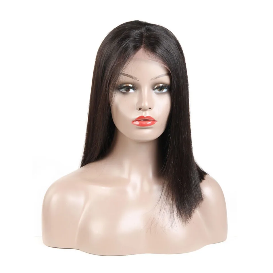 
Brazilian Bob Straight Human Hair Lace Front Wigs With Baby Hair Unprocessed Remy Brazilian Straight Cuticle Aligned Hair 