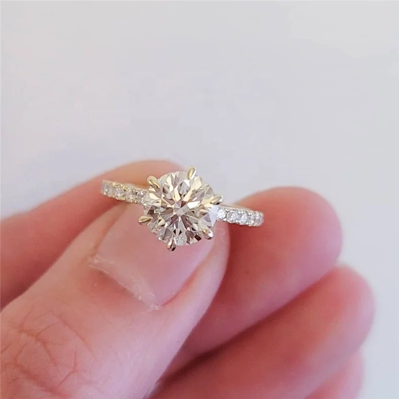 

ZF Jewelry Wedding Jewelry VVS1 D Moissnaite Diamond Engagement Rings Gold Women 10karat White Gift Box Romantic Gemstone Rings