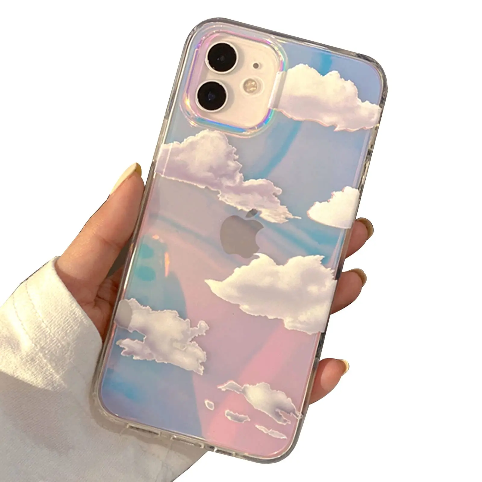 

2022 New Gradient Holographic Cloud Phone Case For iPhone 13 12 11 Pro Max X XS XR 7 8 Plus, 6 designs