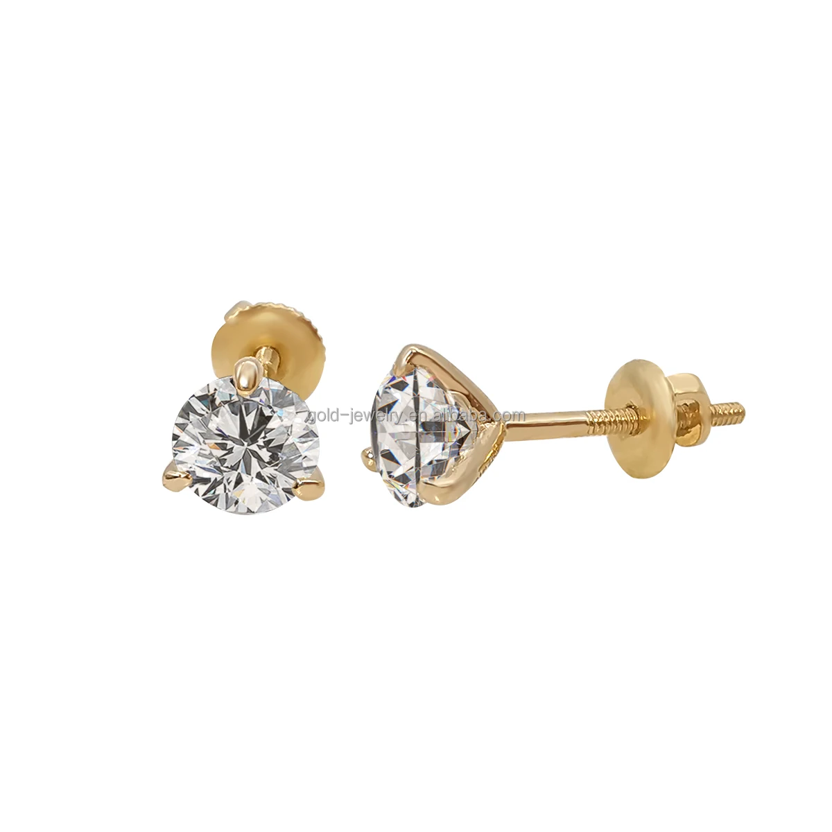 

Cute Studs Earrings 14K Solid Yellow Gold 1.0ct Lab Grown Lab Earrings Women Luxury Wedding Jewelry Gift