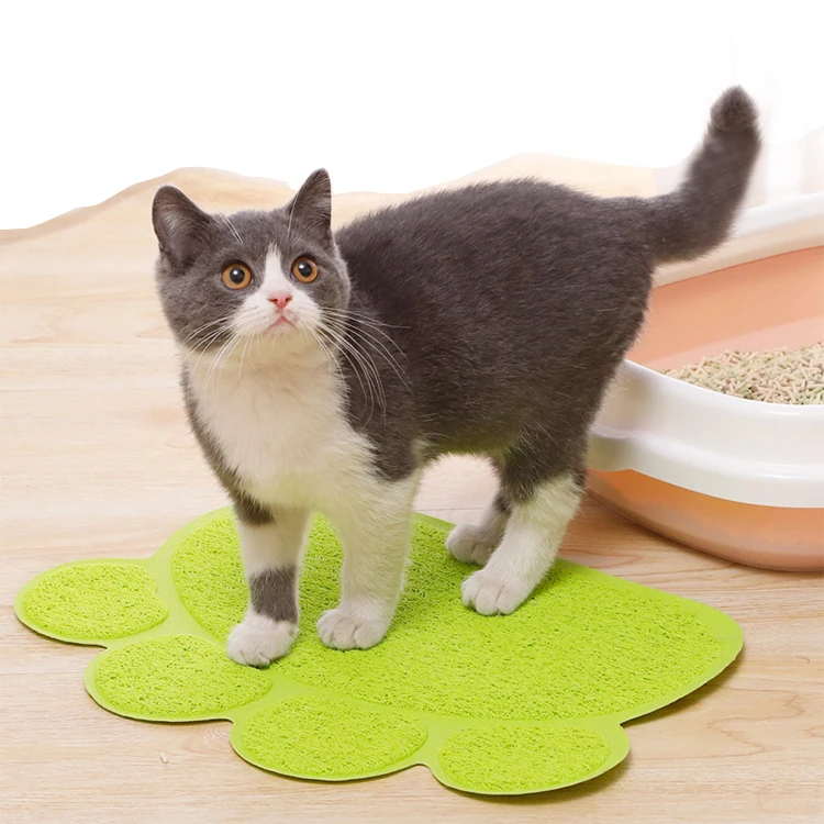 

Amazon Best Seller Anti Slip PVC Cat Litter Mat, Green/gray/beige/red