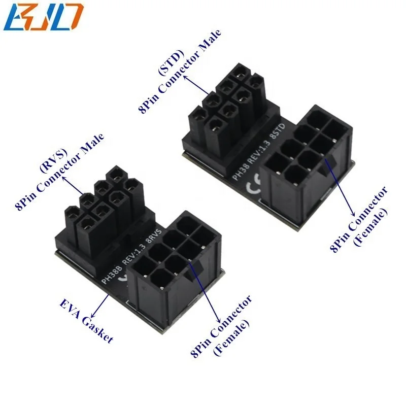 

ATX 8Pin Female to ATX 8-Pin Male Connector Adapter for Desktop Graphics Card in stock, Black