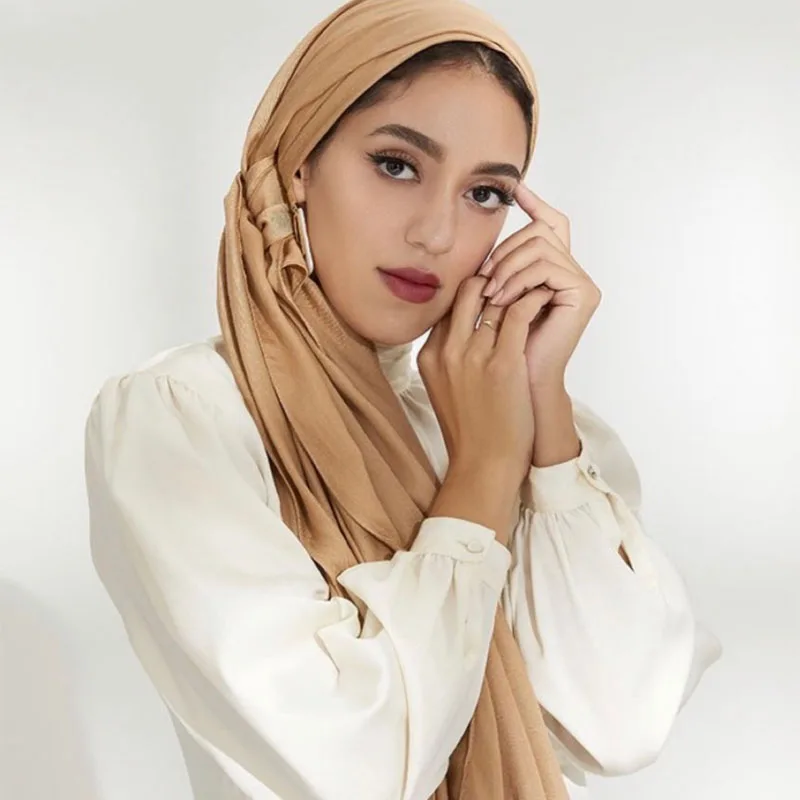 新到货28色纯色纯棉针织棉莫代尔柔软穆斯林女士头巾头巾