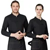 VISON cozinhar roupas cooking clothes waiter uniform restaurant cooker black red brown jacket ropa de chef