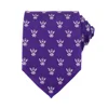 New Design Fashion Purple Gravatas Atacado Skinny Silk Men Necktie Tableware Print School Logo Tie