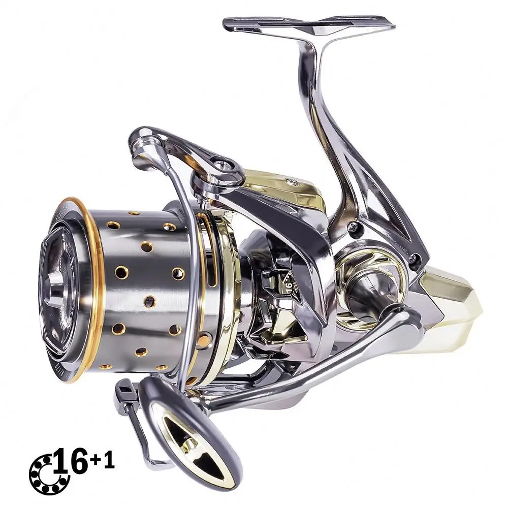 Full Metal 12000 Spinning Reels Carp 16+1BB Carretel Peche De La Carpe  Moulinet En Mer Long Line Fishing Reel