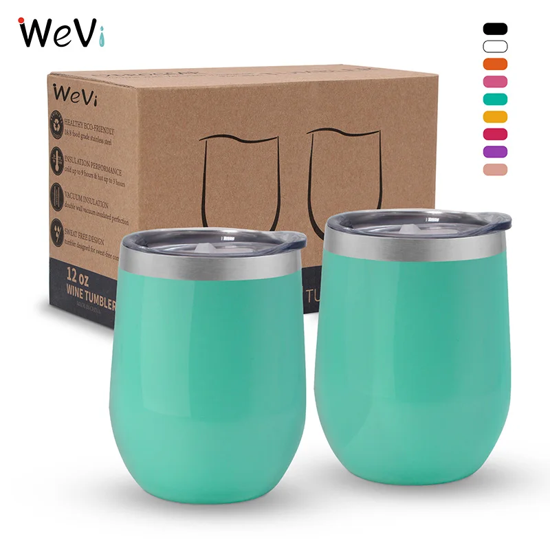 

WeVi 12oz 304 Stainless Steel Sippy Vacuum Insulated Coffee wine tumbler, Customization accepted