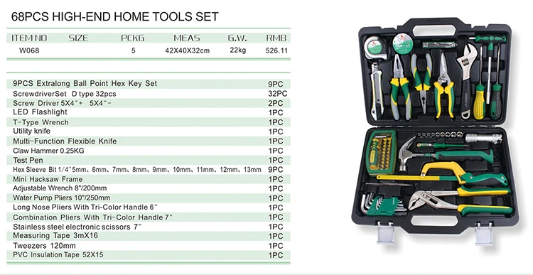 68 In 1 Hand Wrench Screwdriver Box Plier Socket Kit Professional Tool Set