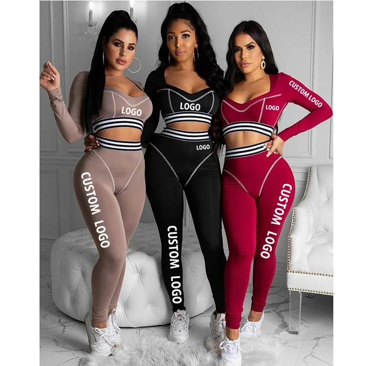 

Free Shipping Women's Two Piece Outfits Casual Long Sleeve V Neck Pullover Sweatsuit Pants Sets Tracksuits, Color avaliable