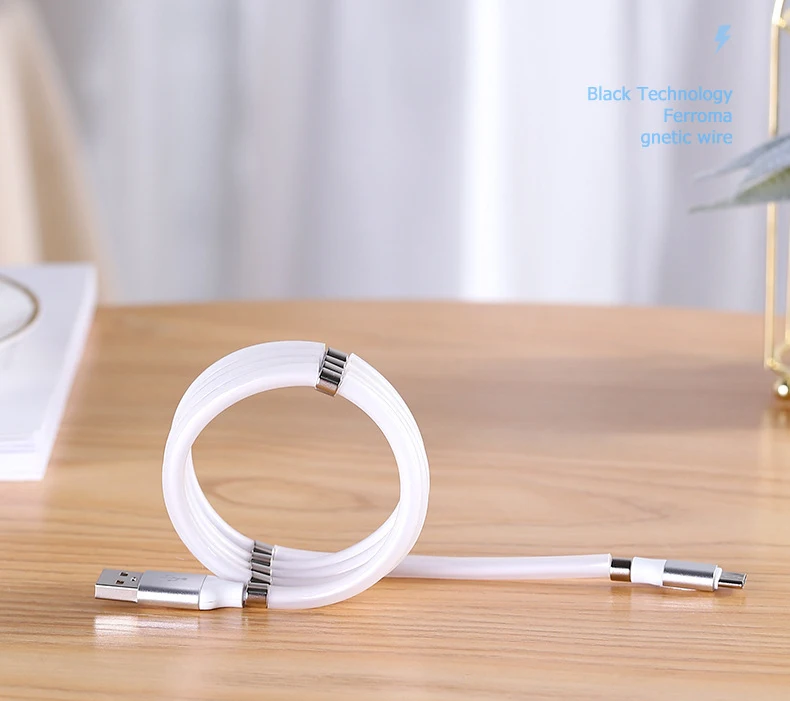 Magnetic USB data fast Charger Cable for phone portable Type-C Lightning Micro Jack - ANKUX.COM