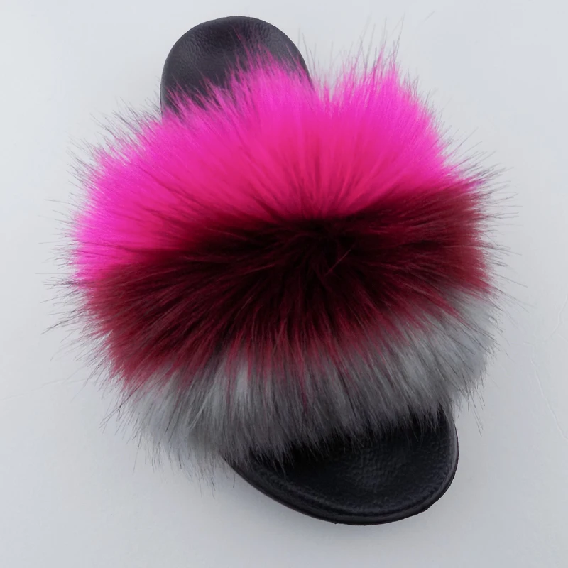 

New Design Fashion fur slipper women faux fur slippers, 23 colors