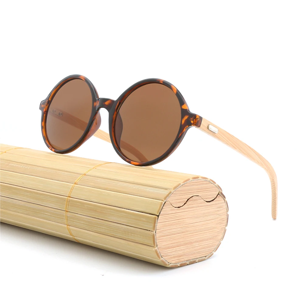 

1527 Customizable funky small retro round wood sunglass, As picture or custom colors