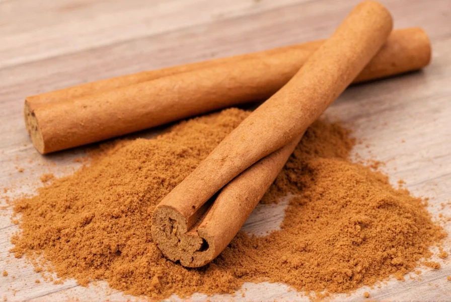 Comparison of Ceylon cinnamon sticks versus Cassia cinnamon sticks showing the physical differences between the two varieties