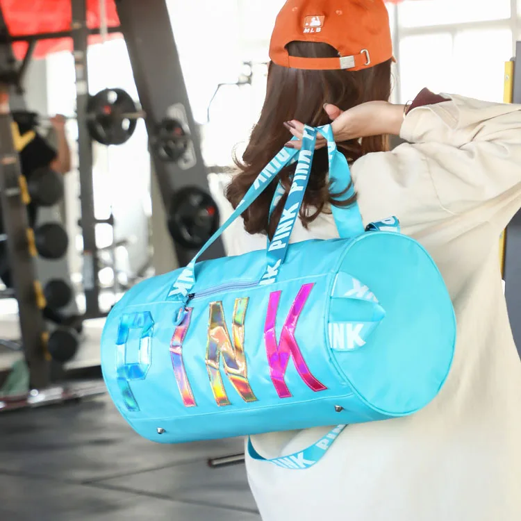 

Wholesale Promotional Custom Logo Outdoor Travel Pink Fitness Sports Gym Bag