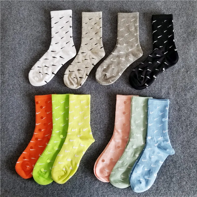 

Rainbow Colored NK Socks Full Print CrocsnSocks Highquality Unisex Branded Candy Tube Socks Breathable Casual Sports Crew Socks