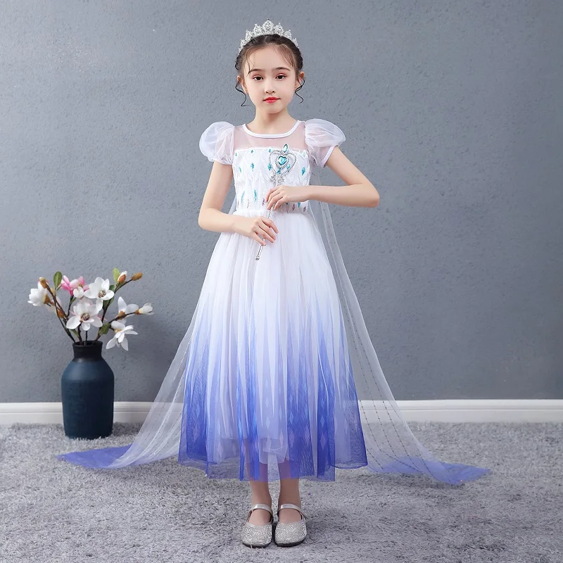 

MQATZ Kids Halloween Elsa Anna Princess Girls Dress Fancy Role Play Cosplay Costume Cotton Children Dresses