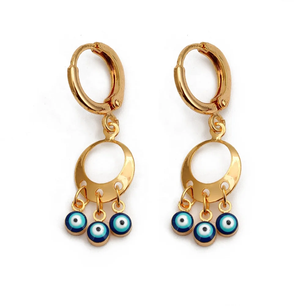

Europe And America Jewelry Dripping Oil Evil Eyes Plated 18K Gold Demon Eye Earring