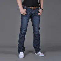 

Men Denim Jeans Casual Autumn Winter Cotton Pants Male Loose Work Long Trousers Jeans Pants Slim Fit Denim High Quality