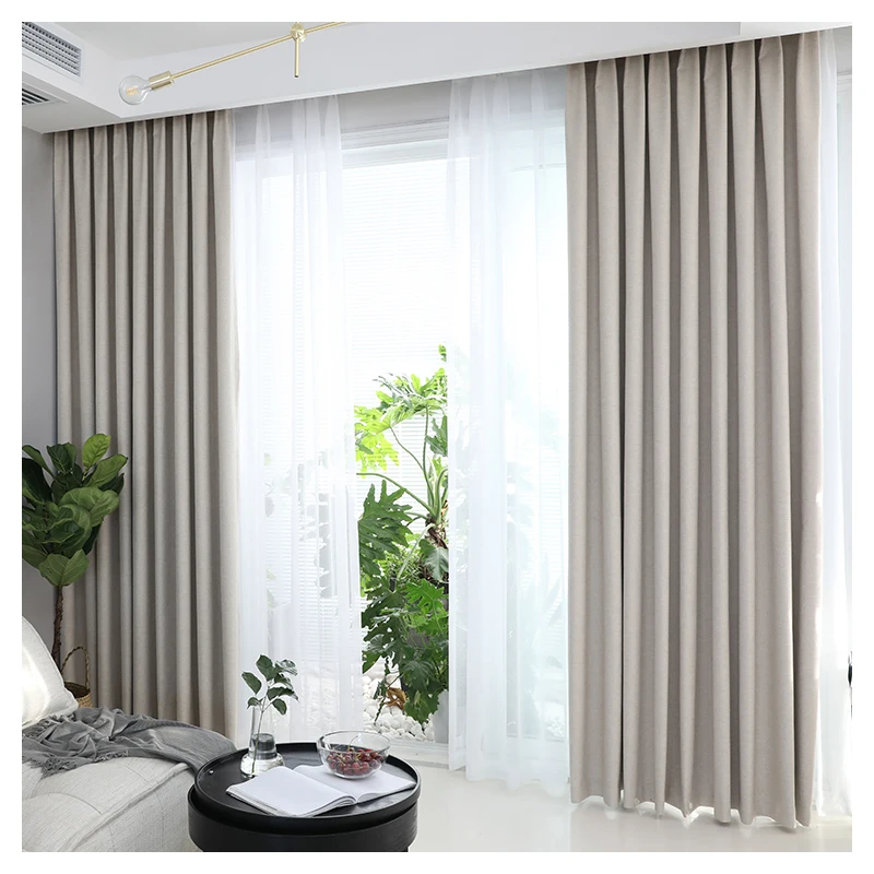 

Innermor solid 100% blackout Curtain For Living room Home Decor thick Faux linen Curtains for Bedroom ready made custom made