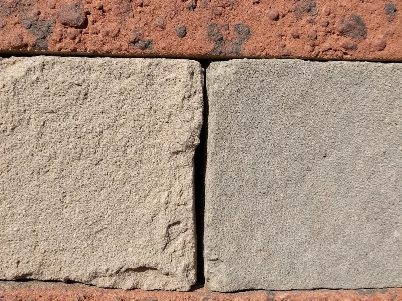 Close-up of refractory cement bonding firebricks in pizza oven
