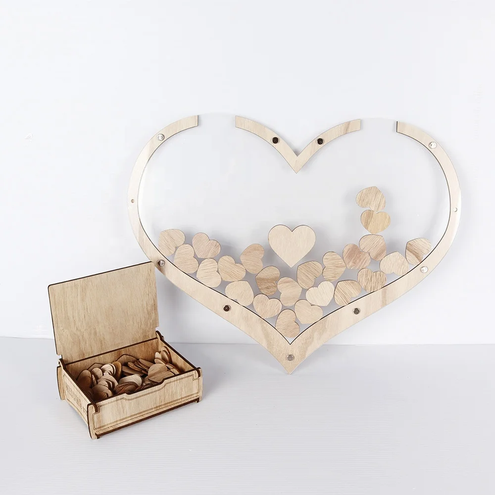 

wedding guest book alternative puzzle custom wedding alternative heart wood guest book