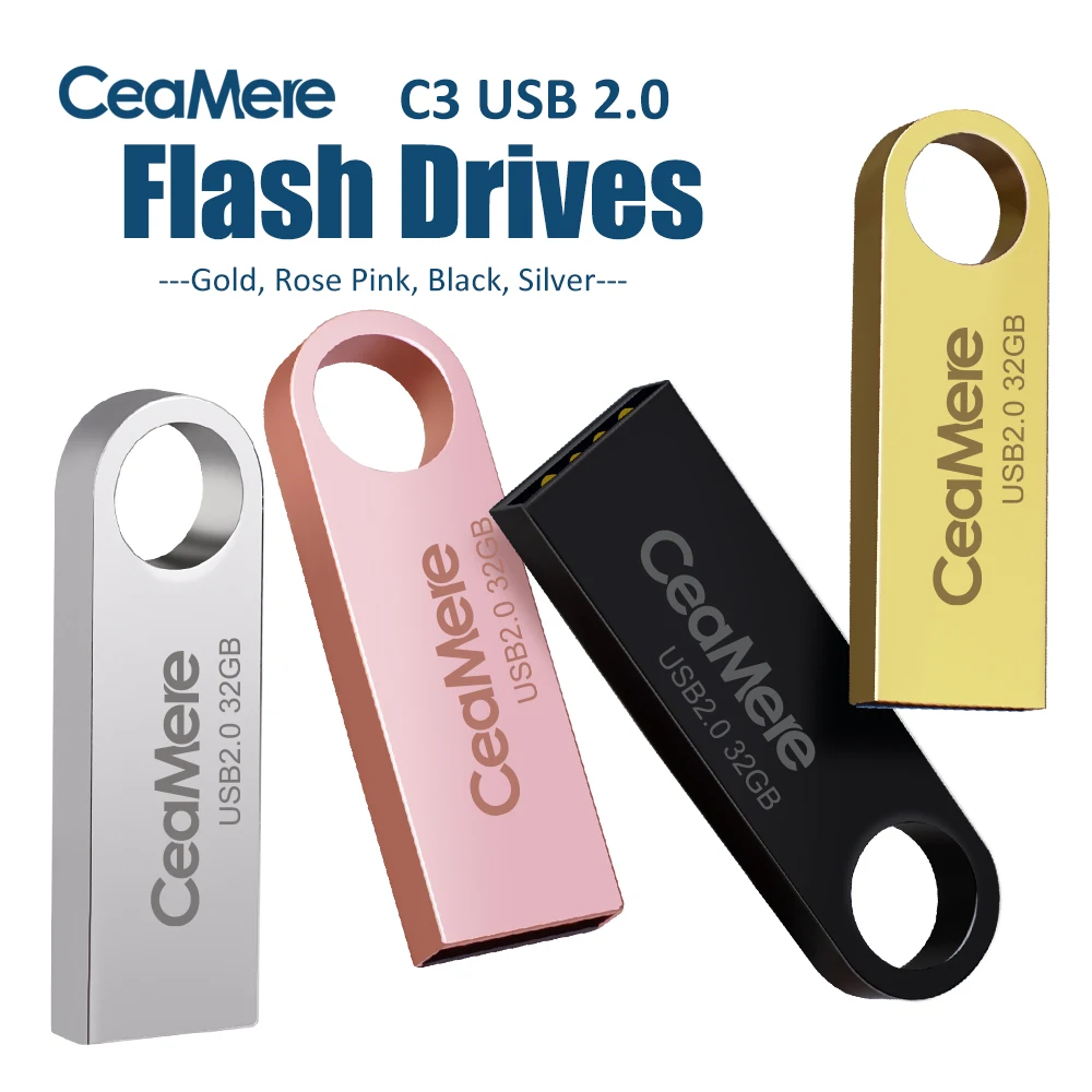 

100% Original Ceamere CMC3 USB 2.0 Flash Drives 8GB 16GB 64GB Memory USB Stick 32GB FlashDisk 128GB 64GB Metal Pen Drive