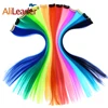 AliLeader 20 Inch Single Clip In One Piece 57 ColorsHair Extensions Synthetic Long Straight Rainbow Hair