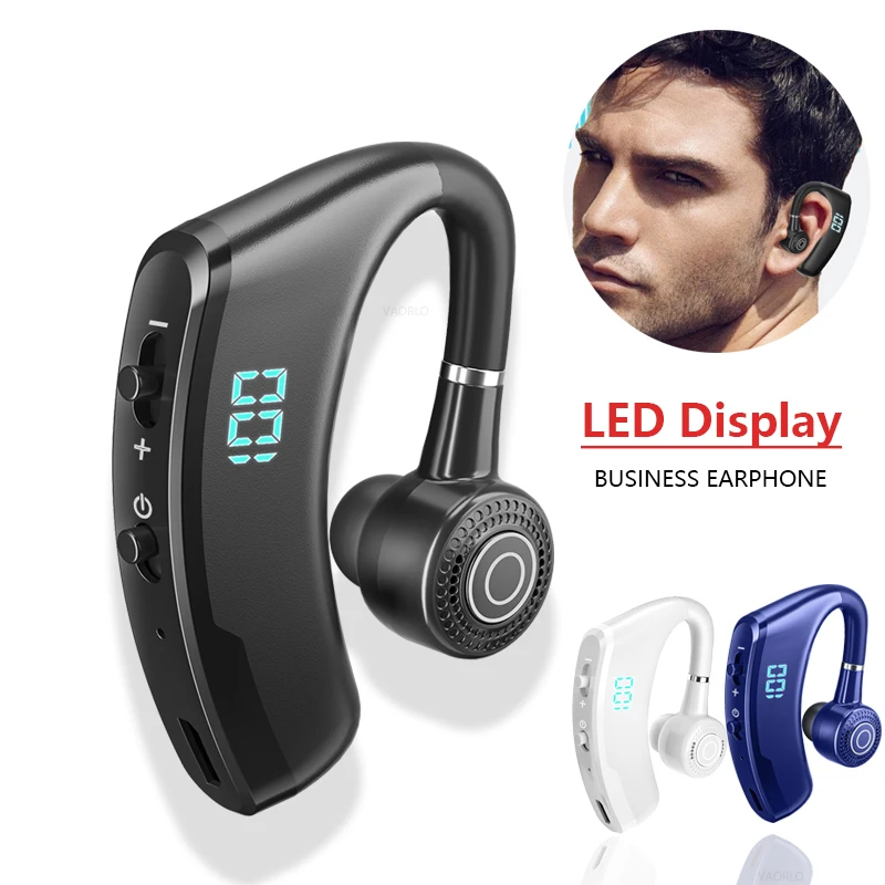 

V9s Business Earphone With LED Display Noise Cancel Headset With HD Mic BT 5.2 Ear-Hook Headphone For Smartphones, Multi