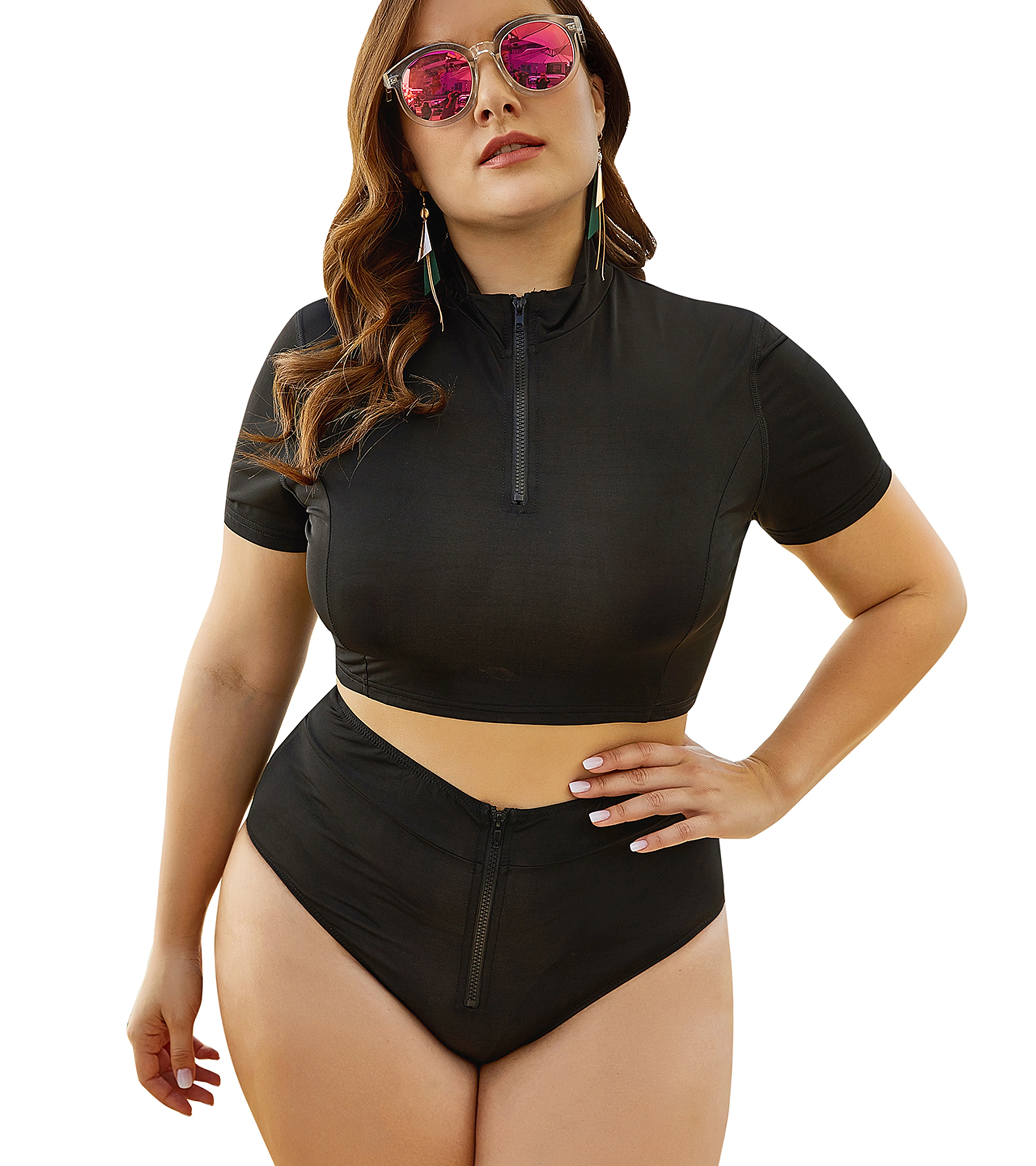 

hot selling oem made high waist woman swimwear plus size 2021 bikini, Customized color