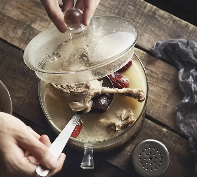 
Heat Resistant Thickening Glass Borosilicate Glass Cooking Pot with Cover 